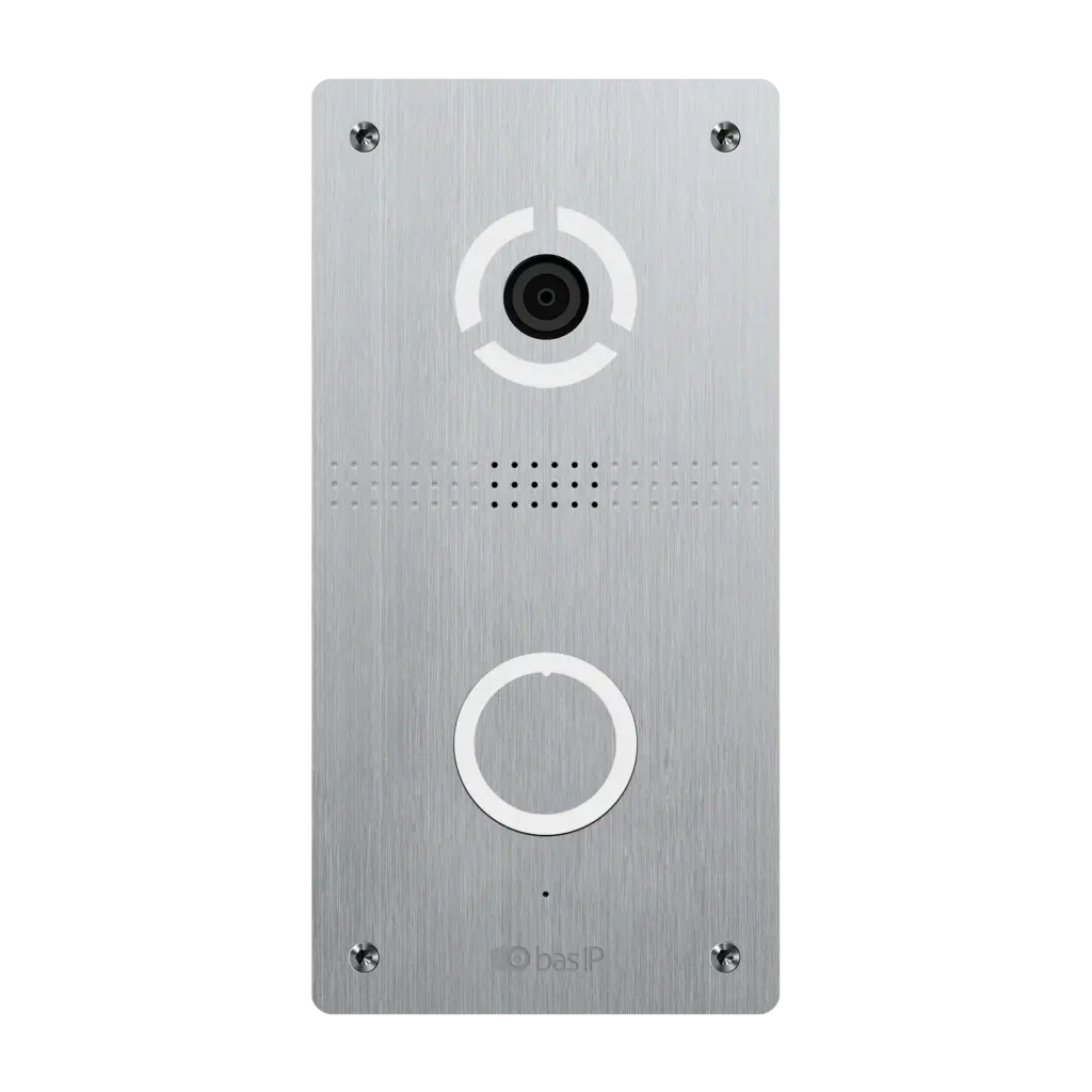 Nút chuông cửa IP Bas-IP AV-04FDI thiết kế hiện đại, tích hợp camera HD và kiểm soát ra vào