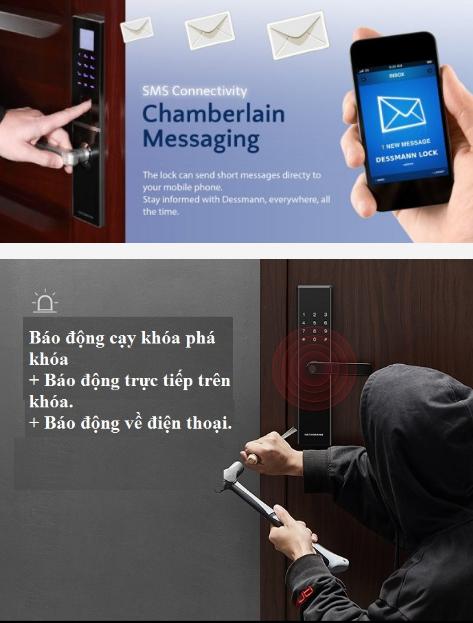 Thiết lập mở khóa từ xa qua điện thoại trên khóa điện tử Dessmann A110 và kích hoạt tính năng cảnh báo chống trộm