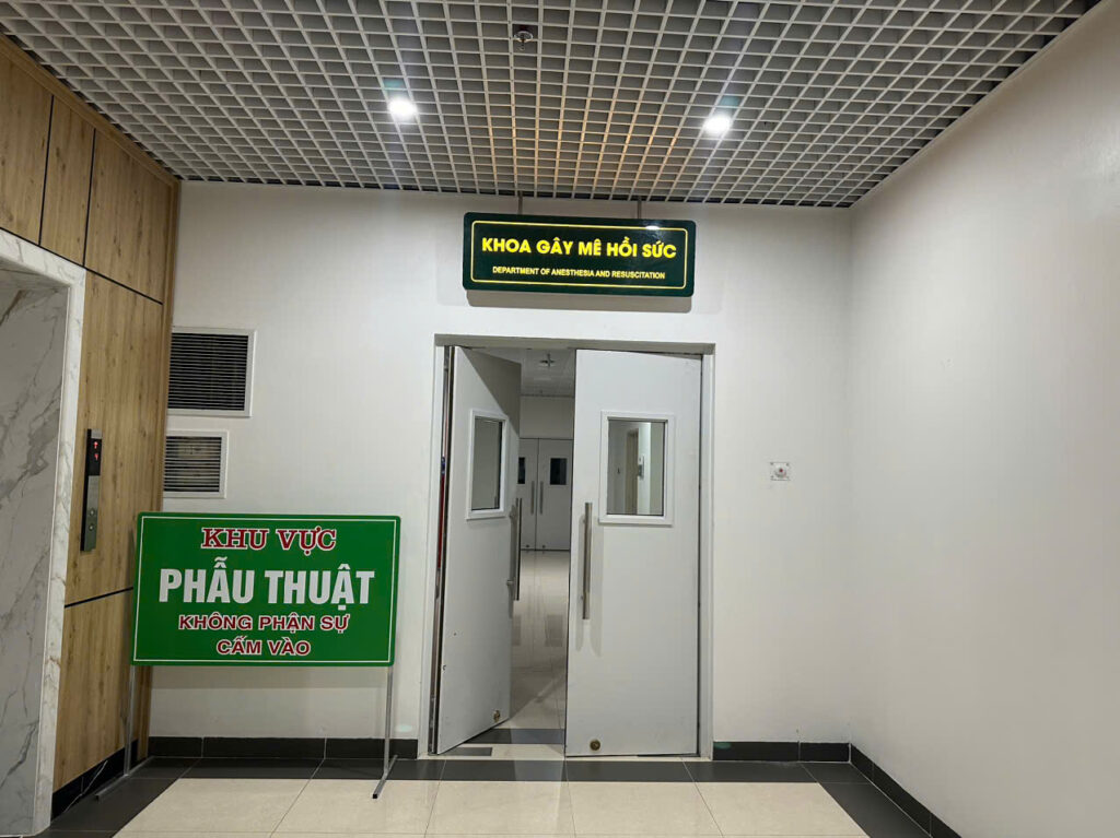 Nút chuông gọi y tá SoltBell lắp đặt tại khu vực phòng phẫu thuật thuộc dự án soltbell bệnh viện ĐKQT Vĩnh Bảo